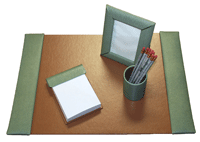 Jade Croco Leather Desk Blotter Sets