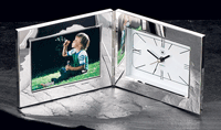 Silver-Plated Photo Frame and Alarm Clock